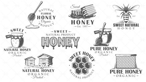 Vintage Honey Labels Set - Graphics | Motion Array