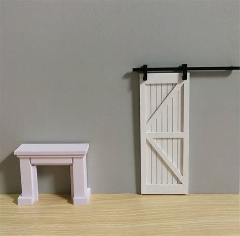 16 112 Dollhouse Wood Sliding Barn Door Etsy Uk