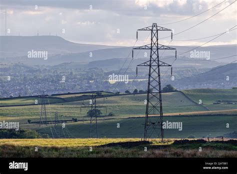 Electricity Pylons In Bury Countryside Stock Photo Alamy