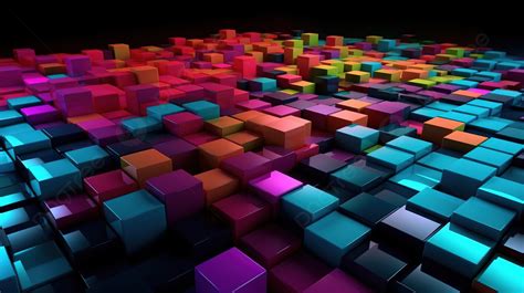 Multicolored Cube Composition In Abstract 3d Rendering Background Cube