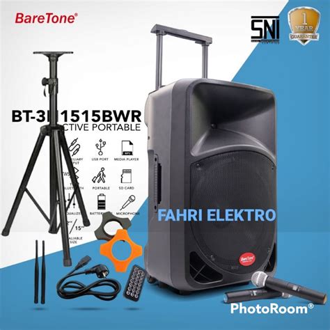 Jual Speaker Aktif Portable 15 Inch Baretone Bt 3h 1515bwr Bluetooth