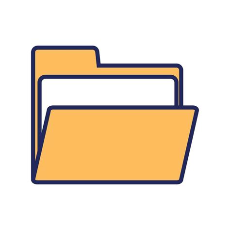 Vector File Folder Icon In Flat Style Documents Archive Vector