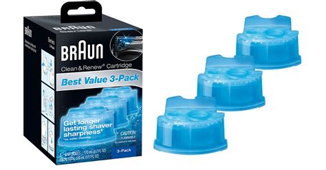 3 Pack: Braun's Clean & Renew Shaver Cartridges