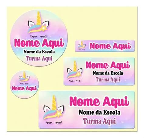 Etiqueta Escolar Personalizada Material Escolares Nome Un