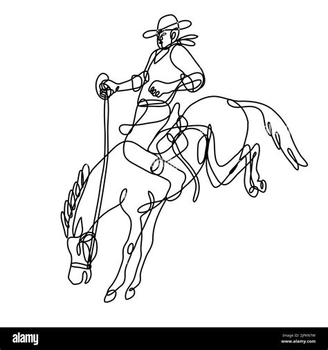 Illustration Rodeo Cowboy Riding Horse Fotos Und Bildmaterial In