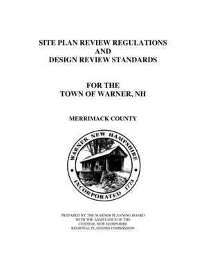 Fillable Online Warner Nh Site Plan Review Regulations And Design