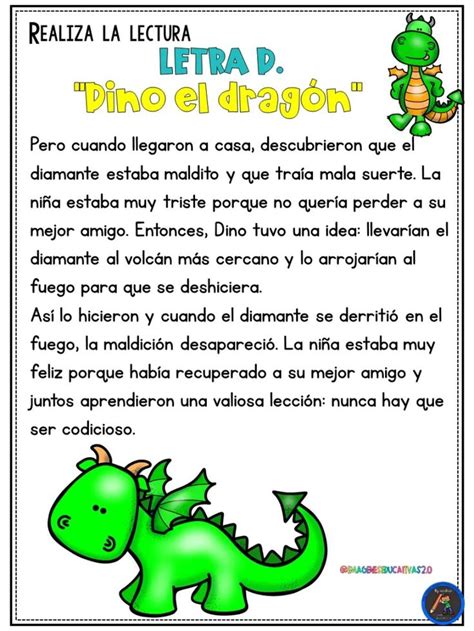 Cuentos Del Abecedario Letra D Dino El Drag N Preguntas De