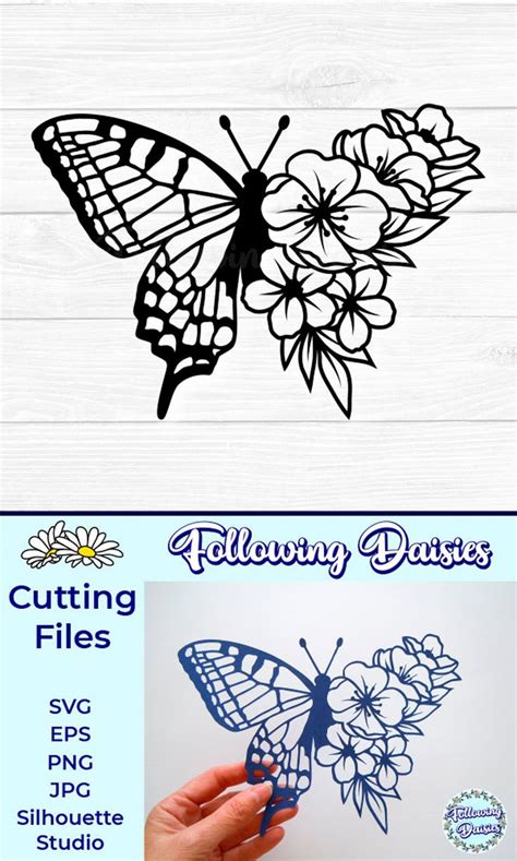 Butterfly In Svg Floral Butterfly Flowers Svg Spring Butterfly