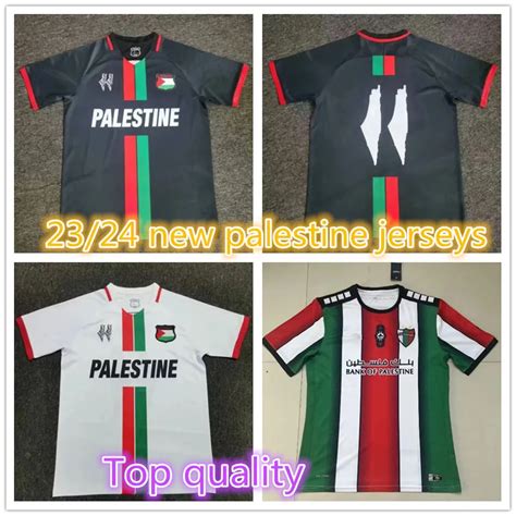 2023 2024 Palestine Soccer Jersey Home Away Black White Custom Name ...