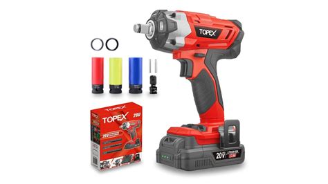 Topex 2 In 1 20v Cordless Impact Wrench Driver 1 2 With Sockets Battery