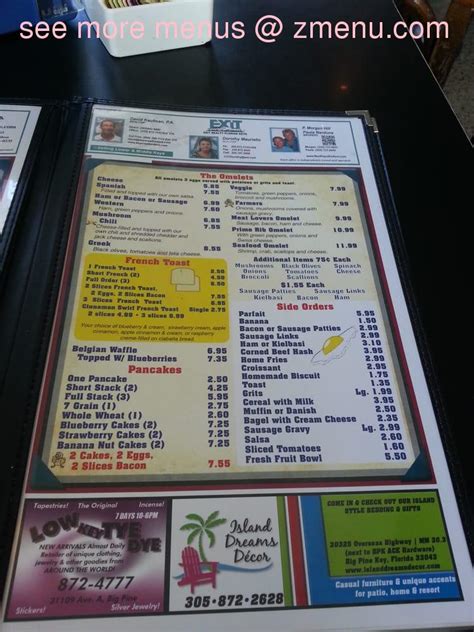 Online Menu Of Florida Keys Cafe Restaurant Big Pine Key Florida