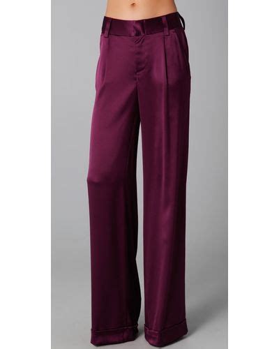 Alice Olivia High Waisted Cuffed Eric Pants In Plum Purple Lyst