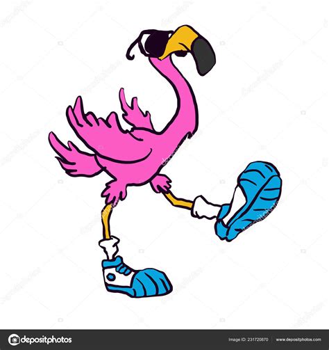 Flamingo Wearing Sneakers Sunglasses Stock Vector Image By ©milesthone