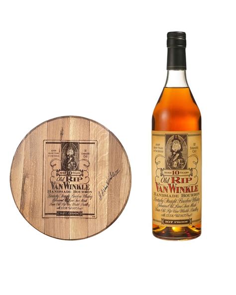 Rare Old RIP Van Winkle 10 Year Bourbon with Barrel Head Signed by ...