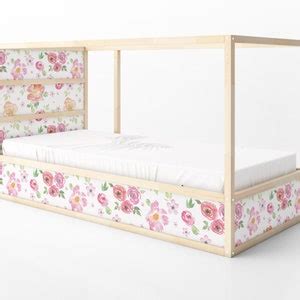 IKEA KURA BED Watercolor Floral Decals Colorful Roses Sticker Etsy