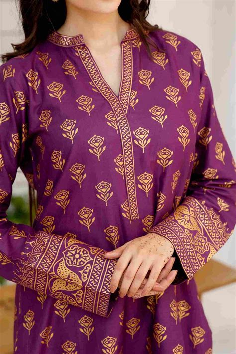 Buy Nazneen Purple Cotton Kurta Design For Girls By Modest Gulzar In