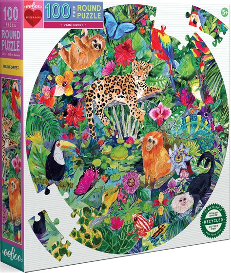 Rainforest 100 Pieces Eeboo Puzzle Warehouse