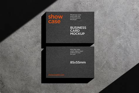 Black embossed Business Card Mockup - Mockup World