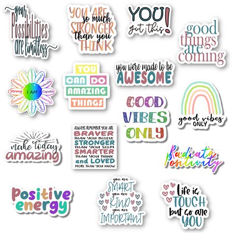 Positive Quote Sticker Pack 15 Stickers Splendiddesignsstore