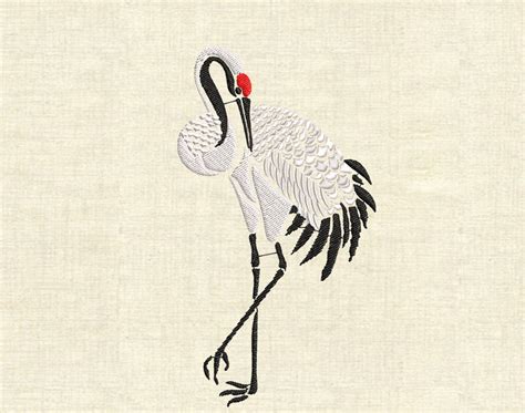 Machine Embroidery Designs Cranes Japanese Embroidery Etsy