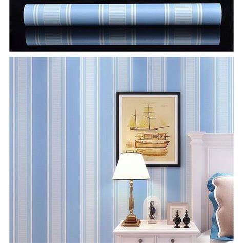 Wallpaper Sticker Dinding Salur Garis Biru 10m X 45cm Lazada Indonesia