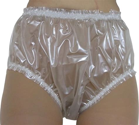 Pvc Plastic Pants Panties Knickers In Shiny Semi Clear White Pearly