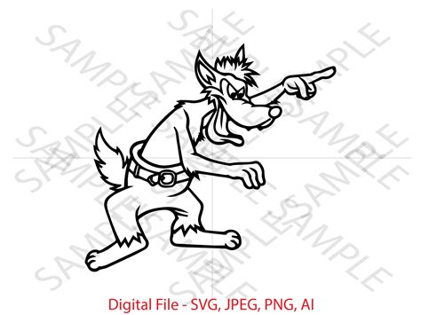 Big Bad Wolf Clipart Black And White