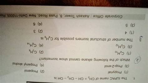 The IUPAC Name Of CH2 CHCH2 OH Is Filo