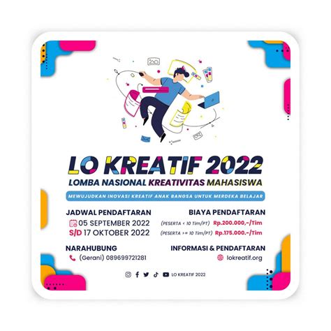 Lomba Nasional Kreativitas Mahasiswa Lo Kreatif Lldikti