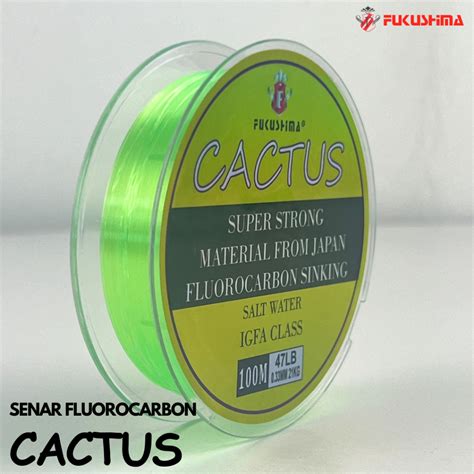 Jual Senar Pancing 100 Meter Warna Hijau Fluorocarbon Fukushima Cactus