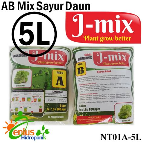 Jual AB Mix Sayur Daun Pekatan 5 Liter AB Mix 5 Liter J Mix Nutrisi