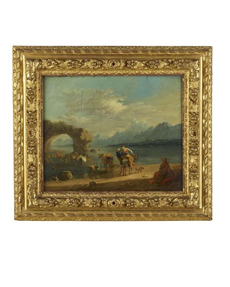 Huile Sur Panneau Paysage Lacustre Xviiie Galerie Damidot Antiquaire