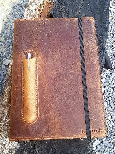 Mishnoc Distressed Leather Notebook Cover With Pen Holder A4 In 2020