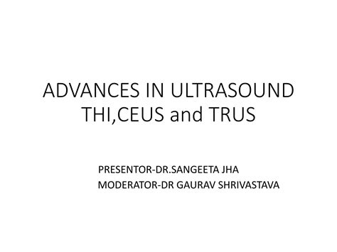 Advances in ultrasound | PPTX