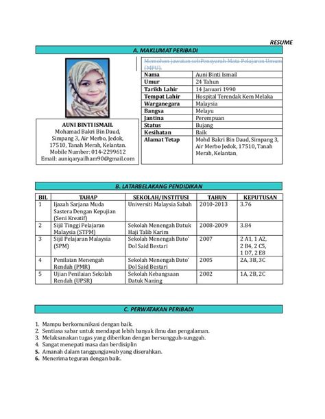 Contoh Resume Bahasa Melayu