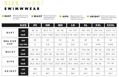 Size Guide Swim Maaji