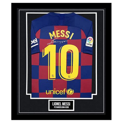 Signed Lionel Messi Framed Shirt Fc Barcelona Icon