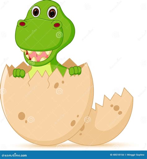 Cute Baby Dinosaur Cartoon Hatch Stock Vector Illustration Of History