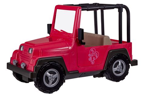 Our Generation Doll Vehicle Set Pink Jeep With Black Frame Our