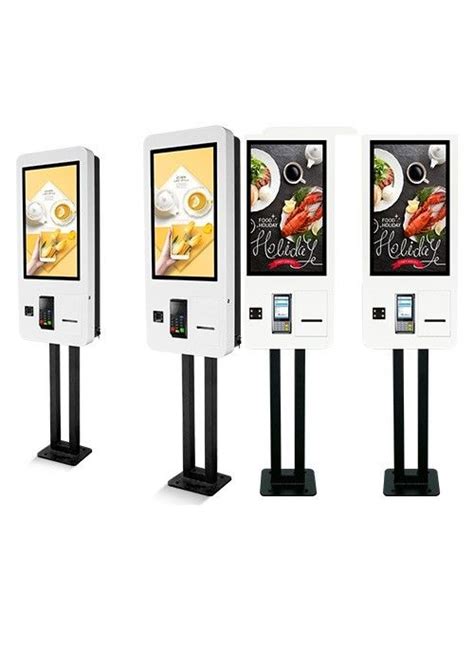 Restaurant Floor Standing Self Ordering Kiosk With Illuminated Menu Board