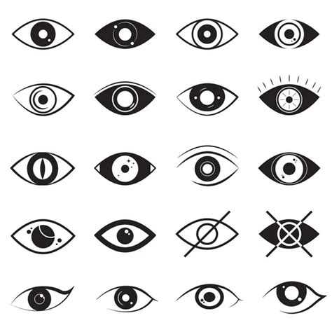 Set Of Eyes Icon Human Eyes Sign Pictogram Collection Of Sight And