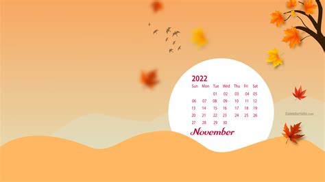 November 2022 Desktop Wallpaper Calendar - CalendarLabs