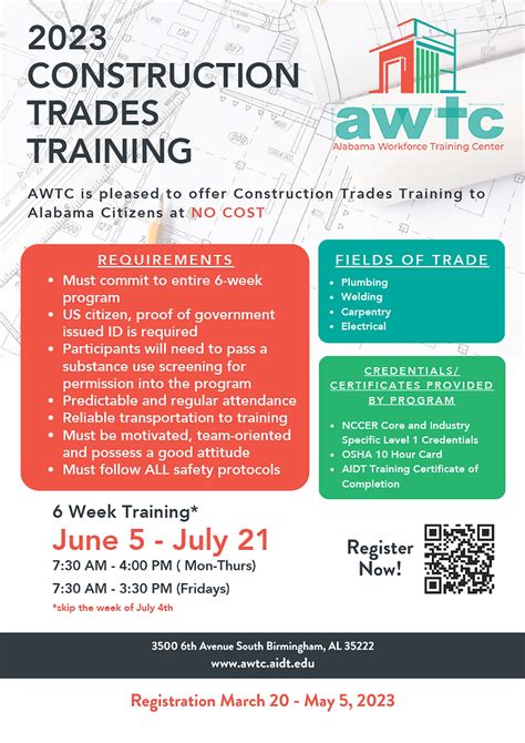 AWTC offering Construction Trade Training for free to high school grads