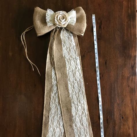 Burlap Wedding Bow Etsy