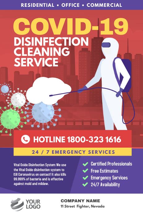 Covid 19 Disinfection Cleaning Service Template Postermywall