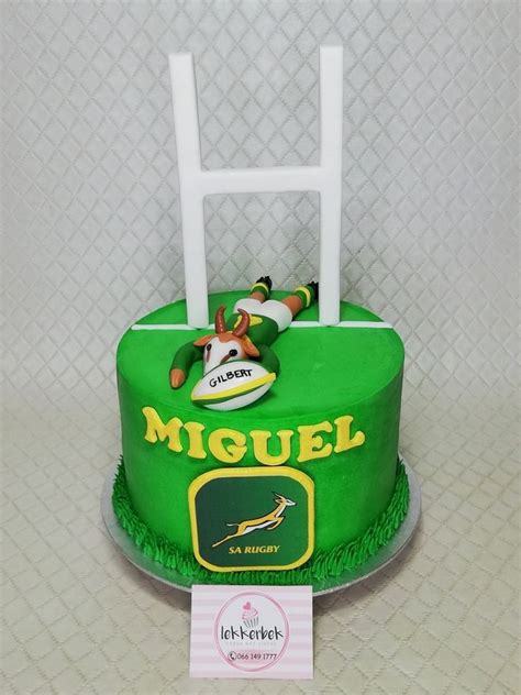 Springbok Rugby Cake Rugby Cake Rugby Birthday Springbok Rugby