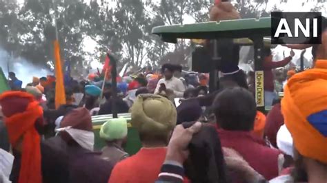 Farmers Vs Haryana Police Chaos At Shambhu Border Farmers Break