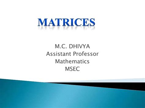 Ppt Mc Dhivya Assistant Professor Mathematics Msec Powerpoint