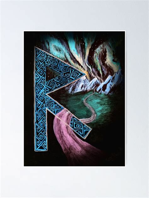 Raidho Norse Rune Painting Poster For Sale By Cosmicoctopus Redbubble