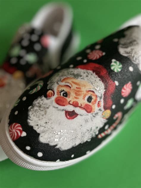 How To Mod Podge Fabric To Shoes Santa Sneakers CATHIE FILIAN S